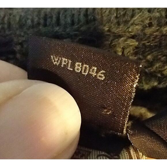 Men's 90's Grunge Olive & Tan Long Sleeve Cable Knit Sweater XXL Tasso Elba - Picture 8 of 8